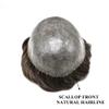 Hair Wonders Toupee for Men Hair System Real Human Hair Full Poly Skin Hairpiece for Men Replacement Systems Invisible Hairline Protesis Capilar #330#3 Dark Brown+30% Gray 7x9 120% Density view 3