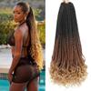 7 Packs Crochet Box Braids- 18 Inch 1B/30/27 Boho Crochet Braids With Curly Ends Goddess Box Braids Crochet Hair for black women Boho Crochet Hair Pre Looped view 1