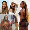 7 Packs Crochet Box Braids- 18 Inch 1B/30/27 Boho Crochet Braids With Curly Ends Goddess Box Braids Crochet Hair for black women Boho Crochet Hair Pre Looped view 2