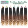 7 Packs Crochet Box Braids- 18 Inch 1B/30/27 Boho Crochet Braids With Curly Ends Goddess Box Braids Crochet Hair for black women Boho Crochet Hair Pre Looped view 3