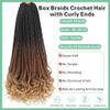 7 Packs Crochet Box Braids- 18 Inch 1B/30/27 Boho Crochet Braids With Curly Ends Goddess Box Braids Crochet Hair for black women Boho Crochet Hair Pre Looped view 4