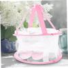 FRCOLOR Silicone Makeup Brush Cleaning Bowl Brush Scrubber Drying Rack Net for Friends view 4