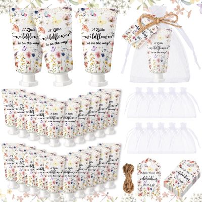 Dansib 48 Sets Wildflower Baby Shower Hand Cream Gifts Baby Shower Hand Cream Party Favors for Guests Wildflower Gift Bulk Travel Size Lotion Set for Guest