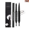 2 Pcs Dark Brown Eyebrow Pencil Set for Women,0.1mm Ultra-Fine Waterproof Mechanical Brow Tinted Pen,Long Lasting Professional Micro Eyebrow Retractable Pencil Definer Shaping&Filling Sparse Brow-03 view 1