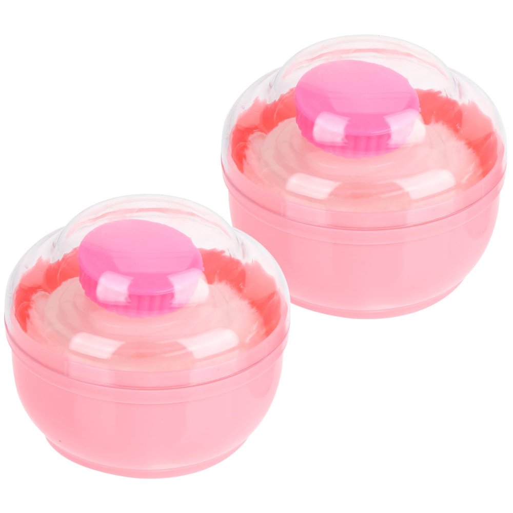 Baluue 2pcs Powder Puff Containers Sturdy Dusting Powder Boxes for Boys and Girls Adults Soft Skin-Friendly Material for Summer Use