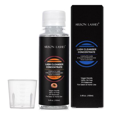 ARISON LASHES Eyelash Cleanser Concentrate 100ml Lash Extensions Shampoo Natural Foaming Cleanser DIY Non-lrritating 20 Bottles 60ml lash ShampooPassion Fruit