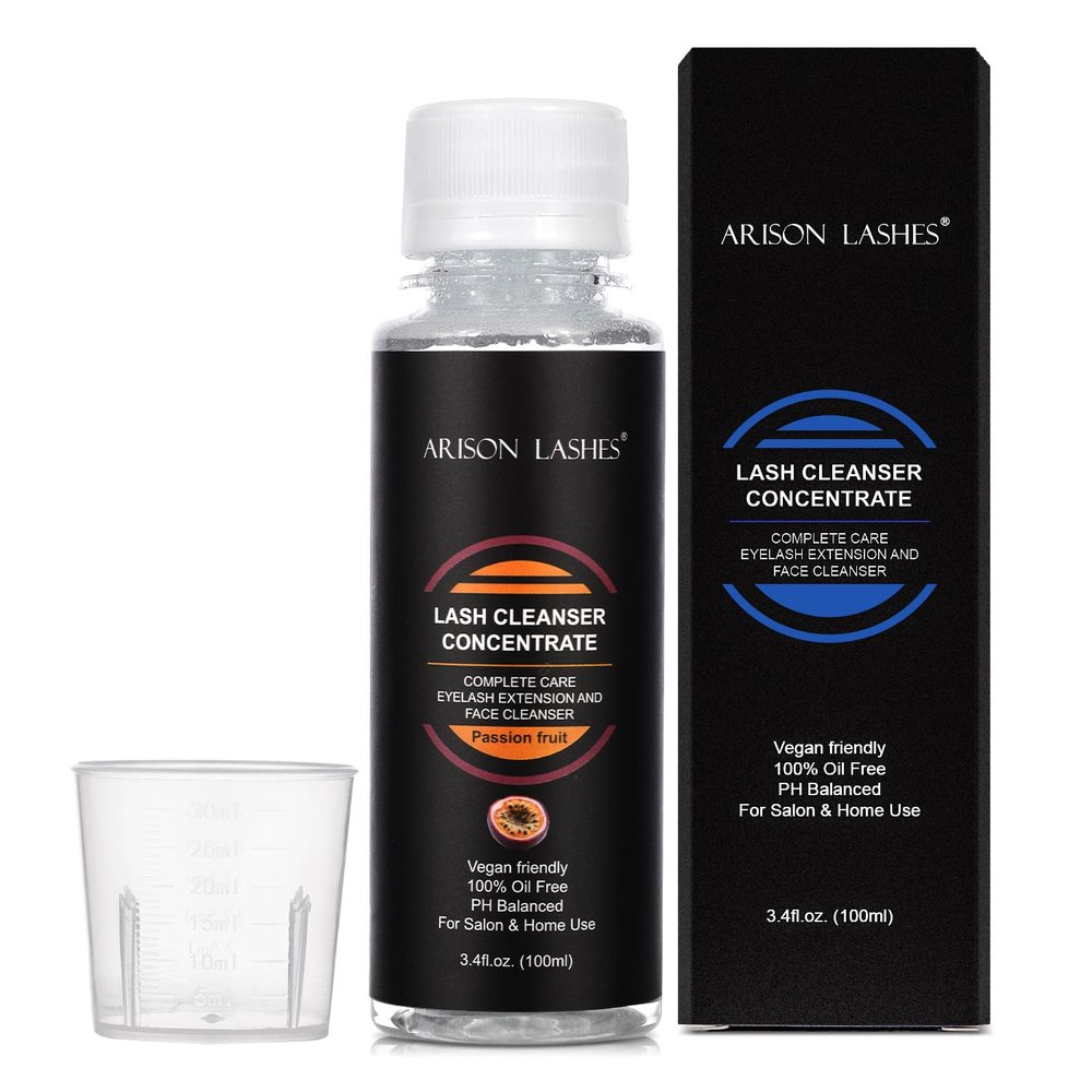 ARISON LASHES Eyelash Cleanser Concentrate 100ml Lash Extensions Shampoo Natural Foaming Cleanser DIY Non-lrritating 20 Bottles 60ml lash ShampooPassion Fruit
