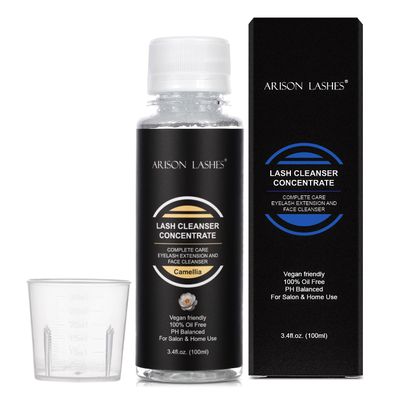 ARISON LASHES Eyelash Cleanser Concentrate 100ml Lash Extensions Shampoo Natural Foaming Cleanser DIY Non-lrritating 20 Bottles 60ml lash ShampooCamellia