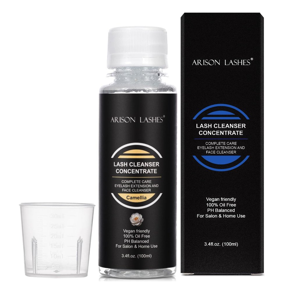 ARISON LASHES Eyelash Cleanser Concentrate 100ml Lash Extensions Shampoo Natural Foaming Cleanser DIY Non-lrritating 20 Bottles 60ml lash ShampooCamellia