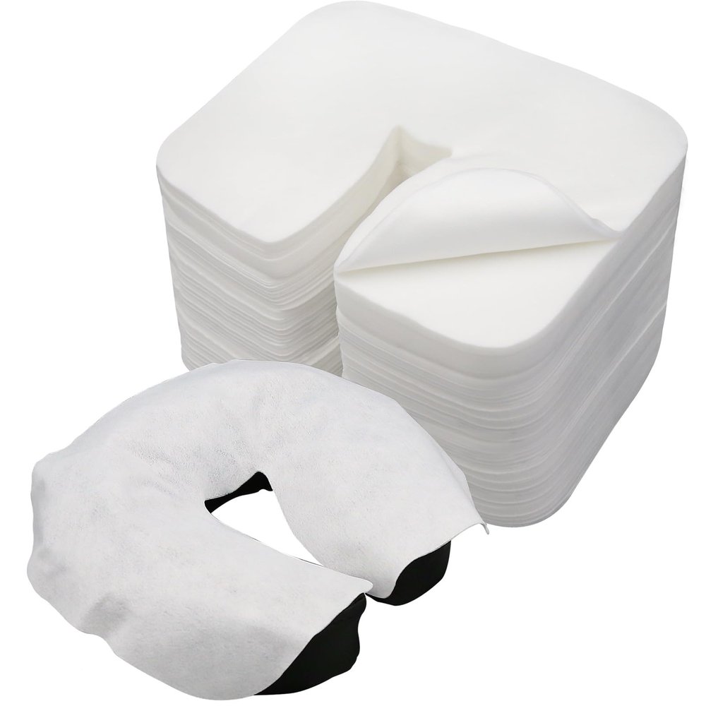 1000 Count Disposable Face Cradle Covers, Medical-Grade, Ultra Soft, Luxurious, Non-Sticking Massage Face Covers, Headrest Covers for Massage Tables & Massage Chairs