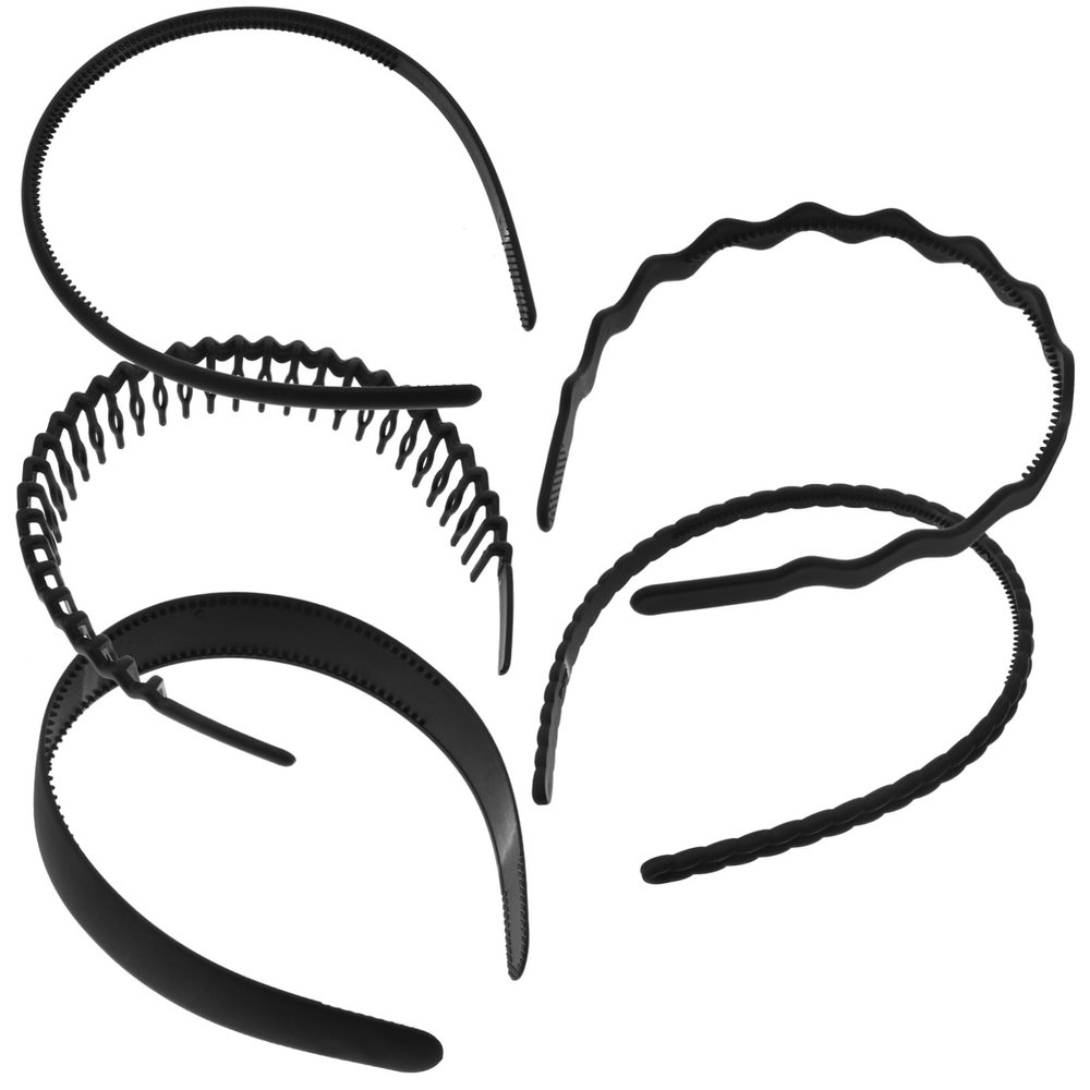 NOLITOY 5 Pack Plastic Headbands Hair Hold with Teeth for Women