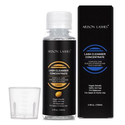 ARISON LASHES Eyelash Cleanser Concentrate 100ml Lash Extensions Shampoo Natural Foaming Cleanser DIY Non-lrritating 20 Bottles 60ml lash ShampooLemon