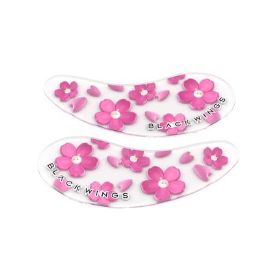 Black Wings 6 Pairs Silicone Eye Patches with Self-Adhesive Design - Cute Bear & Rabbit Inspired Eye Care Patches (cherry blossom 6 pairs)