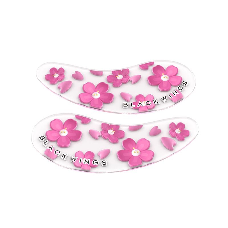 Black Wings 6 Pairs Silicone Eye Patches with Self-Adhesive Design - Cute Bear & Rabbit Inspired Eye Care Patches (cherry blossom 6 pairs)