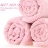 Shimeyao 40 Pack Bleach Proof Towels Microfiber Absorbent Resistant Hair Hand Towels Bulk Quick Dry for Barber Gym Bath Spa Shaving (Dark Pink,16 x 29 Inch) view 3