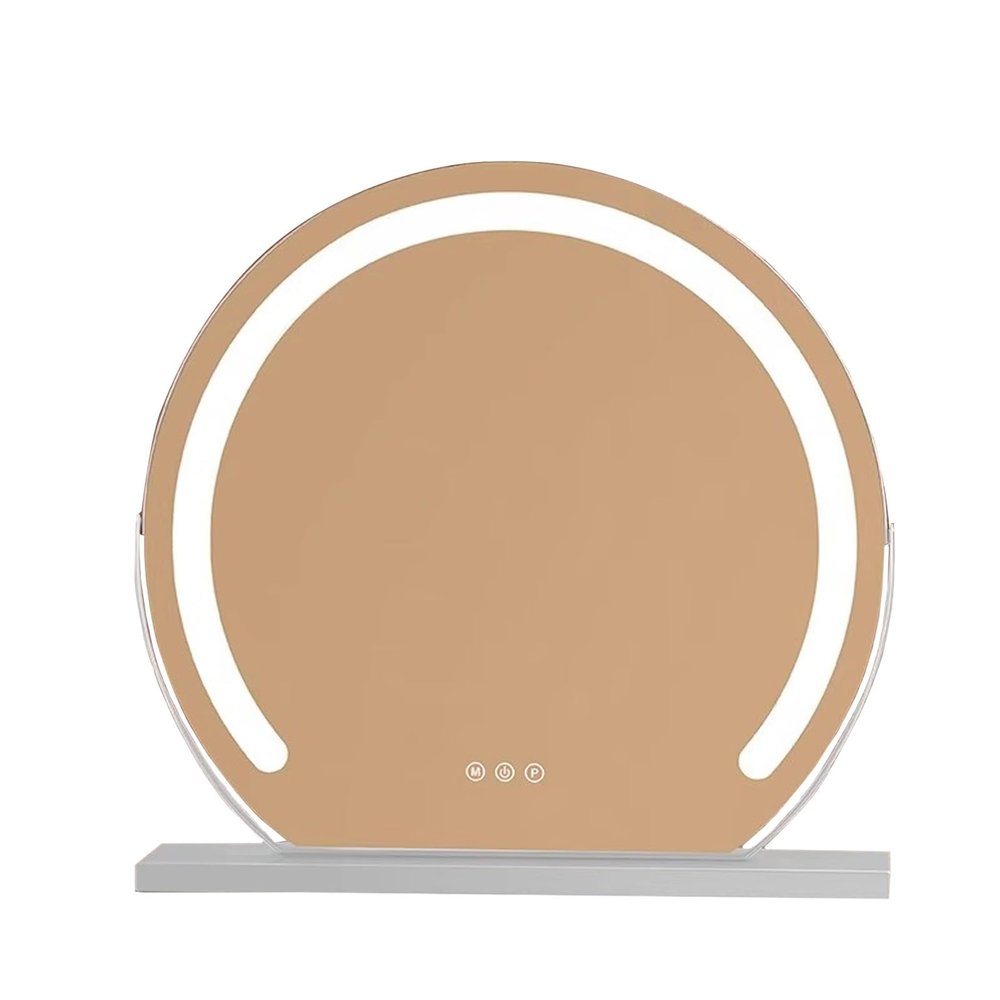 Illuminated Tabletop Vanity Mirror, Touchscreen Makeup Mirror Hollywood Vanity Mirror with Lights, Round Desktop Mirror, for Dressing Room, Bedroom, Table, 360Rotating Cosmetic Mirror(White,40cm)