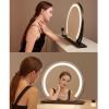 Illuminated Tabletop Vanity Mirror, Touchscreen Makeup Mirror Hollywood Vanity Mirror with Lights, Round Desktop Mirror, for Dressing Room, Bedroom, Table, 360Rotating Cosmetic Mirror(White,40cm) view 4