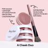 bayfree Multi Cream Blush & Blush Brush Set, Korean Makeup Blush for Cheeks, Multi-Use Face Balm, Lightweight & Hydrating, Blendable Color, Non-Greasy, Soft Bristles for Radiant Finish (Pink Camellia) view 2