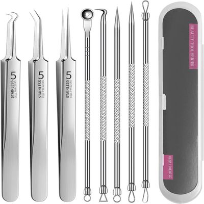 Blackhead Remover Tools, Stainless Steel Blackhead Remover Kit, Professional Facial Blackhead Remover Tweezers, Loyaltyness Blackhead Remover, Pore Cleaner Tool