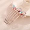Aimimier Dainty Crystal Flower Hair Comb Sparkly Rhinestone Inlaid Hair Piece Long Teeth Side Combs Wedding Hair Accessories for Women (Colorful) view 3