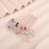 Aimimier Dainty Crystal Flower Hair Comb Sparkly Rhinestone Inlaid Hair Piece Long Teeth Side Combs Wedding Hair Accessories for Women (Colorful) view 4