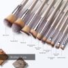 10 Pcs Champagne Makeup Brush Set Pro for Foundation Powder Blush Eyeshadow Cosmetics Tool Beauty Kit view 3