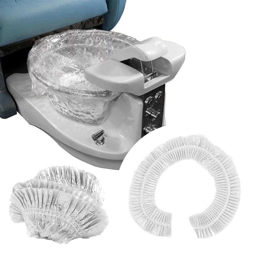 400-Count Clear Spa Liners 48" x 48" x 9.5 Mic, Disposable Pedicure Liners Universal Fit for Most Foot Spa Tubs Hygienic & Convenient for Salons, Spas & Home Use