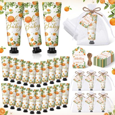 Dansib 48 Sets Oh Baby Little Cutie Hand Cream Gifts Bulk Baby Shower Favors Travel Size Hand Lotion for Dry Cracked with Tags Organza Bags Shower Party Supplies for Guest Kids