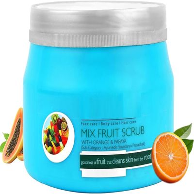 BETT Mix Fruit Face Scrub for All Skin Types, Exfoliates Gently with Real Fruit Extracts, Removes Dead Skin Cells, Cleans Skin Deeply & Provides Healthy Glow, Skin Firming, 400 g