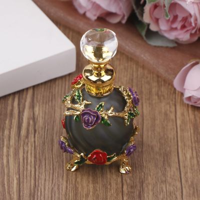 15ML Beauty Salon Premium Thickened Flowers Glass Perfume Empty Bottle Vacuum Bottle Essential Oil Olive Oil Reusable Storage Bottle