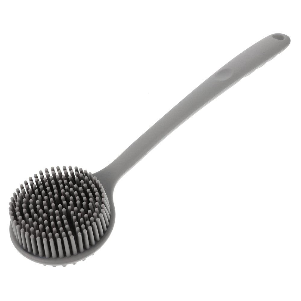 ORFOFE Long Handle Silicone Body Brush Exfoliating Back Scrubber Handle for Shower Bath