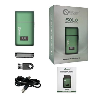 CaliberPro Solo Single Foil Professional Shaver with Digital Display  Cordless, IPX4 Waterproof, USB-C Rechargeable, Long-Lasting Performance, Green