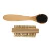 FOYTOKI 2Pcs Wooden Bristle Nail Cleaning Brush Set Dual-Sided Finger Scrubbers for Manicure and Pedicure Natural Pig Bristle Ergonomic Design for Easy Use view 1