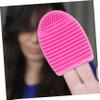 FOMIYES 6pcs Silicone Egg Brush Cleaning Mat Makeup Brush Cleaner Reusable Washable Beauty Brush Cleaning Pad Set view 2