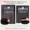 DOORES Invisi Edge Tape in hair extension + Tape Tabs, 50g 22 Inch Injection Tape in Human Hair Extensions Balayage Dark Brown to Chestnut Brown and 72pcs Double Sided Tape Adhesive view 2