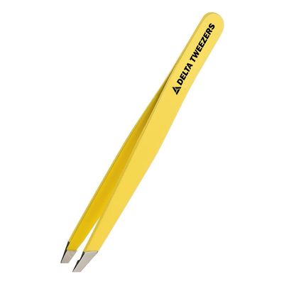 Delta Tweezer Eyebrow Tweezers for Women Facial Hair Pinzas Para Cejas Professional Stainless Steel Ingrown Facial Hair Removal Tweezer Men & Beauty & Personal Care Tools (1, Yellow)