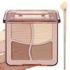 FelinWel Highlight Contour Makeup Palette Effortless Blending Matte Shimmer Highlighter Palette and Bronzer Powder for Warm Toned Skin with Brush view 1