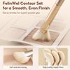 FelinWel Highlight Contour Makeup Palette Effortless Blending Matte Shimmer Highlighter Palette and Bronzer Powder for Warm Toned Skin with Brush view 3
