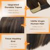DOORES Tape in hair extension + Tape Tabs, 50g 20pcs 18 Inch Tape in Human Hair Extensions Balayage Dark Brown to Chestnut Brown and 72pcs Double Sided Tape Adhesive view 3