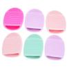 FRCOLOR 6pcs Silicone Makeup Brush Cleaner Mat Brush Cleaning Pad Reusable Beauty Cleaner for Travel view 1