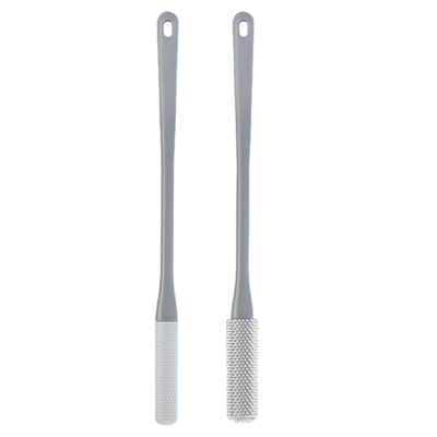 2PCS Toe Gap Cleaning Brush Long Handle,15.7 Inch Soft Silicone Shower Foot Scrubber,Hanging Foot Brush with Hole, Easy to Clean Foot Washer for Shower Seniors,Elderly,Men and Women,Toe Cleaning Brush