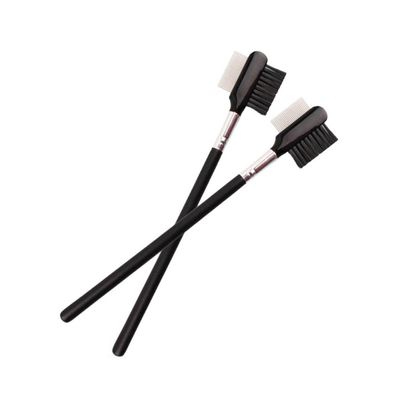 BIUDECO 2pcs Professional Eyebrow Lash Comb Wooden Handle Double Use Makeup Tool Eyebrow Brush Lash Curlers