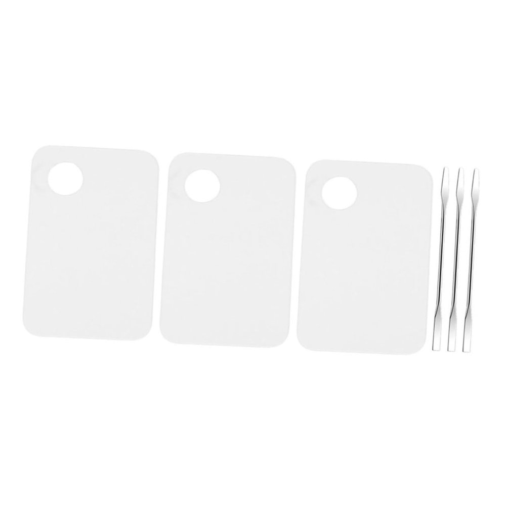 Beatifufu 3sets Face Makeup Mixing Palette Set Acrylic Nail Art Spatula Professional Manicure Tool