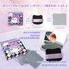 BOROLA 3-in-1 Cute Girl Bamboo Charcoal Oil Blotting Paper Set for Face 100 Sheets Oil Absorbing Sheet with Portable Mirror & Adhesive Makeup Puff, Blotting Paper for Oily Skin, Design for Men & Women view 2
