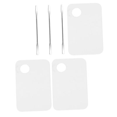 FOMIYES 3sets Transparent Nail Art Mixing with Spatulas for Makeup and Cosmetic Blending Manicure Accessories for Professionals and Home Use