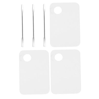 Ipetboom 3sets Acrylic Palette Set Makeup Mixing Palette for Nail Art Spa Tools Diy Foundation Pigment Mixing