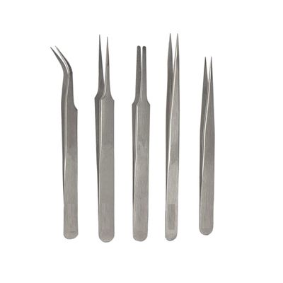 Built with Passion 5-in-1 Stainless Steel Tweezer Set, Precision Multi-Purpose Tweezers Set Precision Crafted, Multi-Purpose Tweezers for Eyebrows, Splinters, Ingrown Hairs, Rust-Resistant