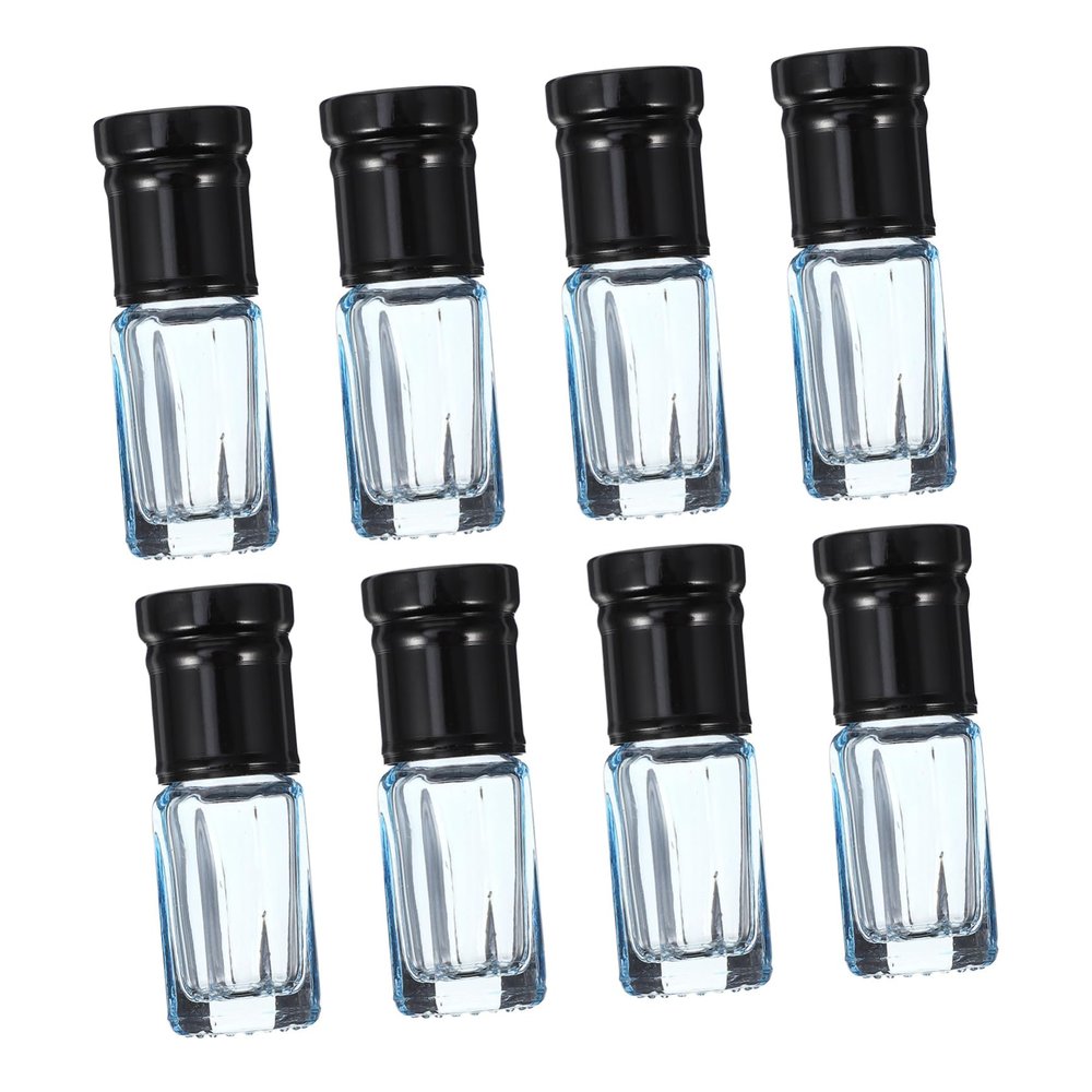 NOLITOY 8pcs Glass Roller Bottles for Essential Oils Leakproof Perfume Containers with Black Caps Travel-friendly and Reusable Design for Daily Use