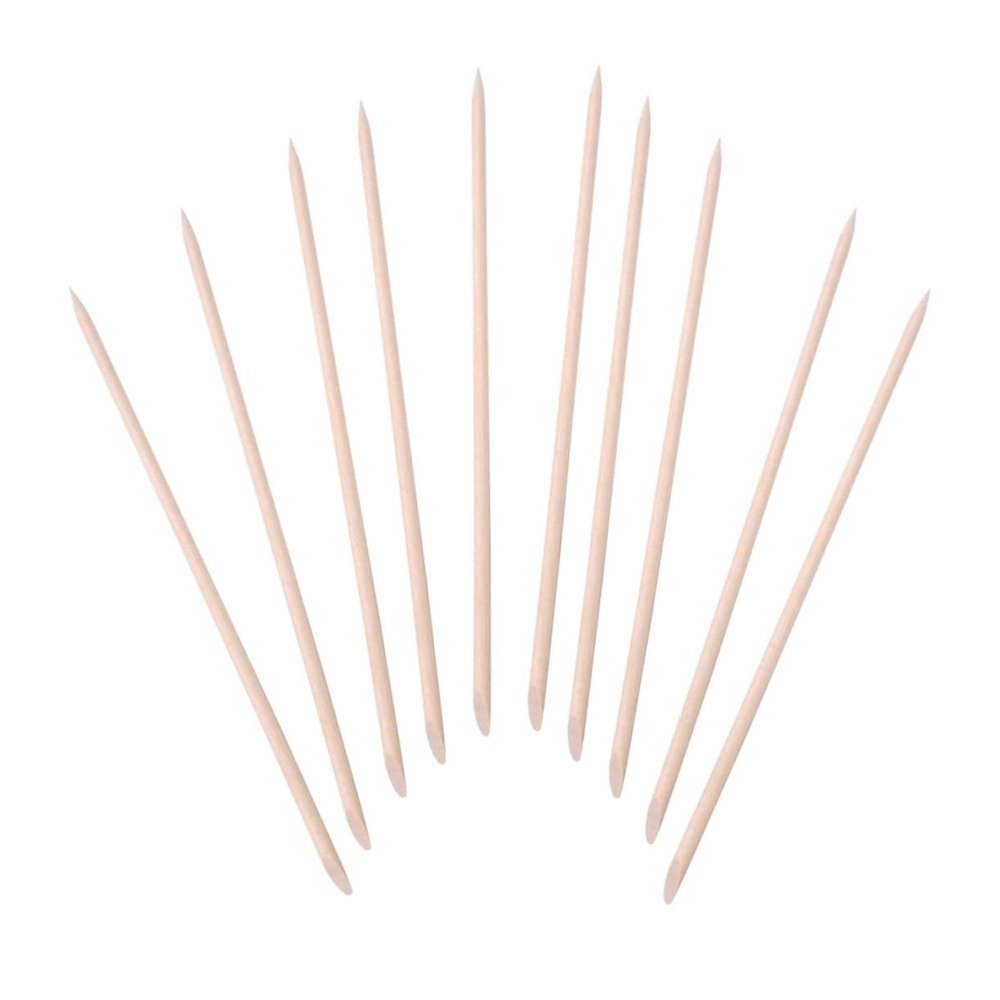 Beatifufu 200pcs 17.8cm Double-Ended Wooden Cuticle Tools for Nail Cleaning and Dead Skin Removal Manicure Tools for Home and Professional Use