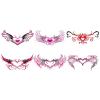 12 Sheets Succubus Heart Tattoo Sticker Temporary Tattoos Stickers, Fake Body Arm Chest Shoulder Tattoos for Women Tiny Black Tattoos Night light view 1
